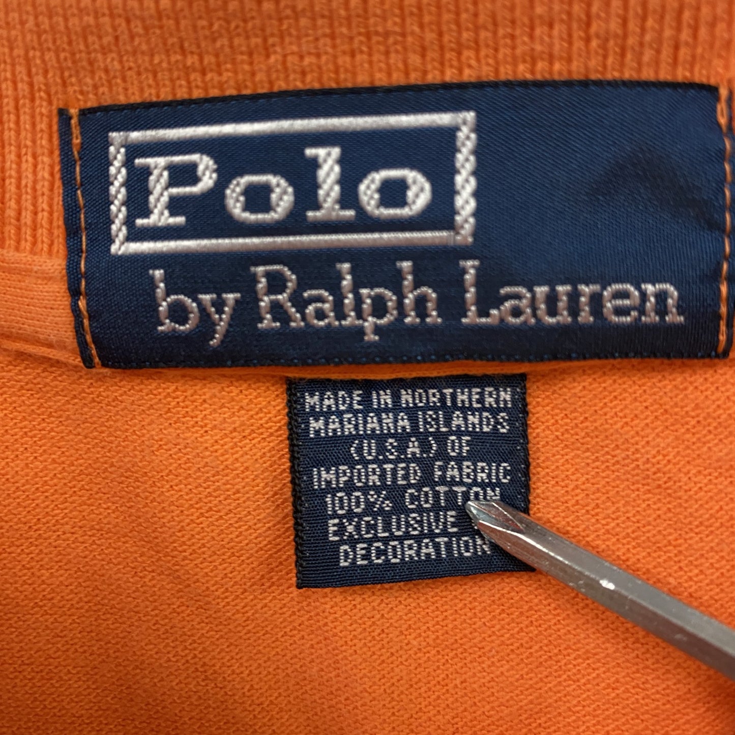 POLO by Ralph Lauren　ラルフローレン　US OPEN 2005　半袖ポロシャツ　刺繍ロゴ　オレンジ　Lサイズ
