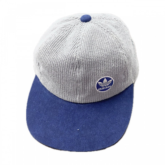～90s　adidas　アディダス　ベースボールキャップ　パフォーマンスロゴ　バイカラー　グレー　紺　ネイビー