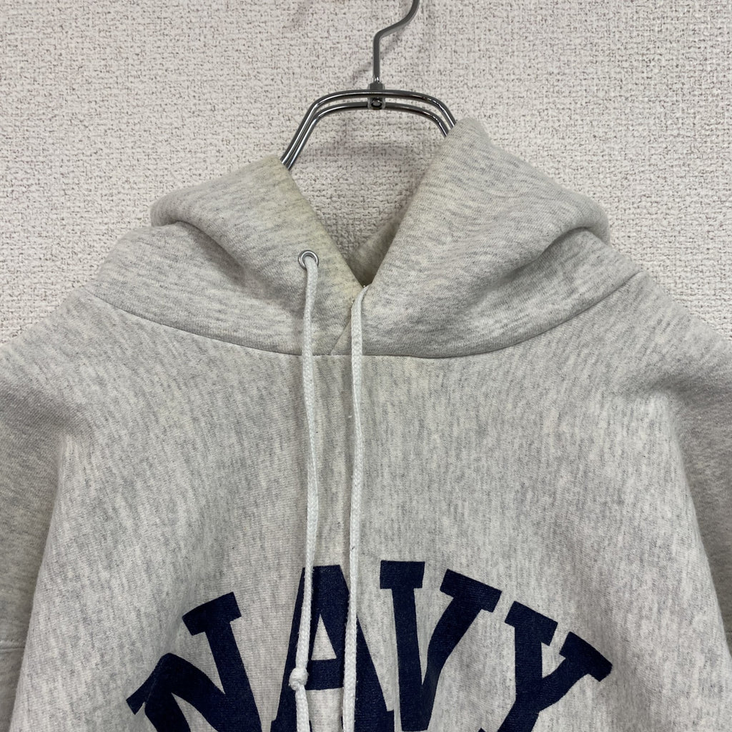 90s　U.S. NAVAL ACADEMY STORE　スウェットパーカー/フーディー　NAVY　霜降りグレー　