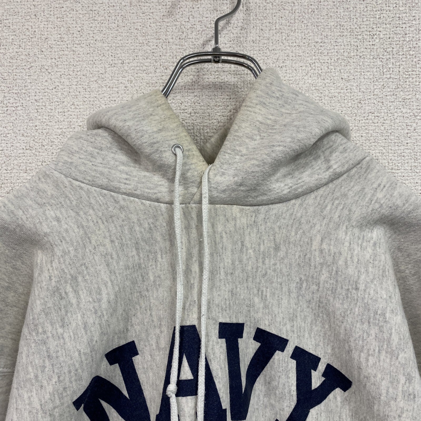 90s　U.S. NAVAL ACADEMY STORE　スウェットパーカー/フーディー　NAVY　霜降りグレー　
