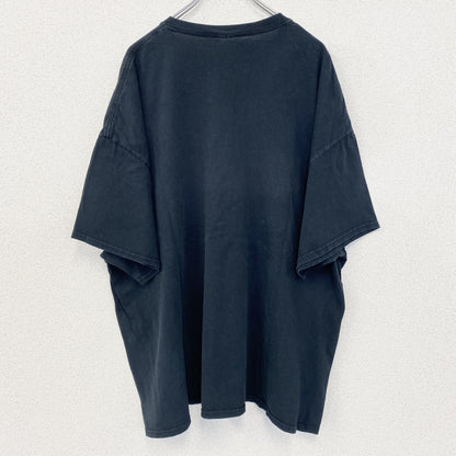 古着 used　ノーブランド　半袖デザインプリントTシャツ　アメリカ大統領　ビッグT　黒　レトロ　クルーネック　2XLサイズ