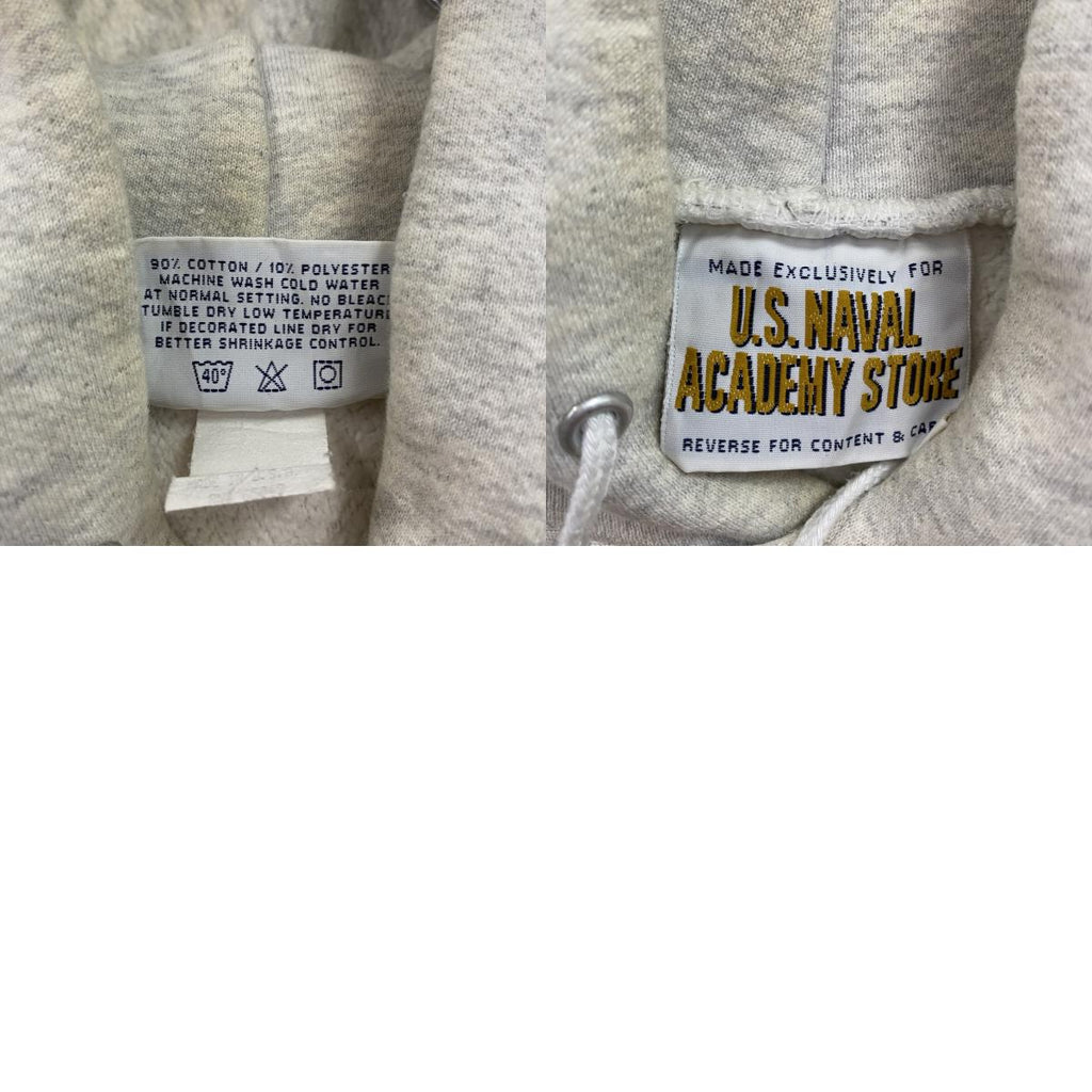 90s　U.S. NAVAL ACADEMY STORE　スウェットパーカー/フーディー　NAVY　霜降りグレー　