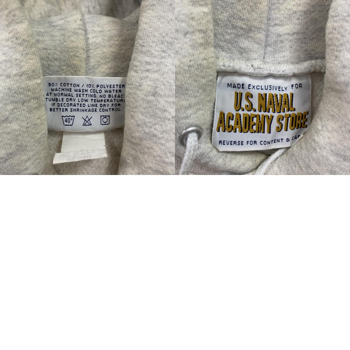 90s　U.S. NAVAL ACADEMY STORE　スウェットパーカー/フーディー　NAVY　霜降りグレー　