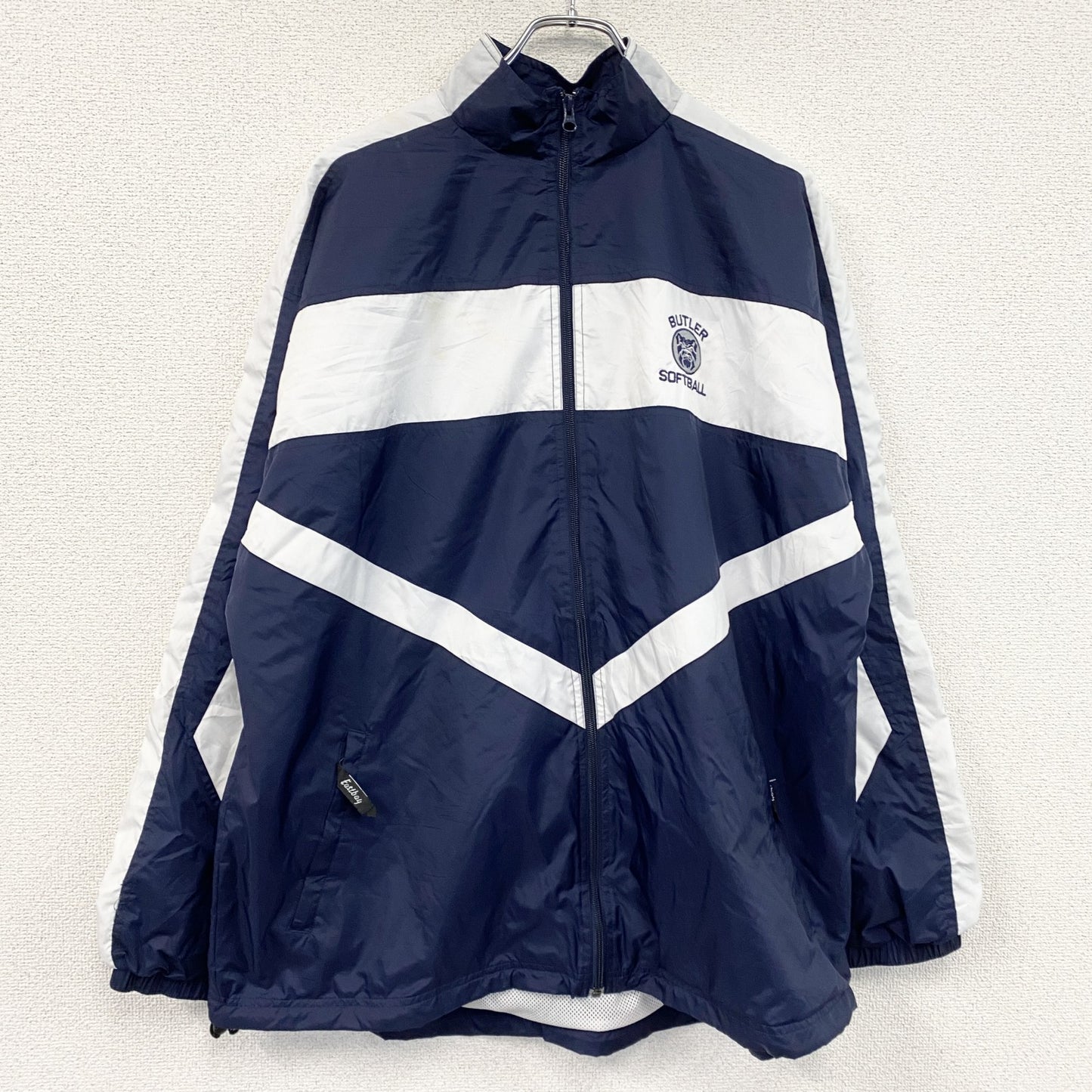 80s～　Eastbay　フルジップナイロンジャケット　ヴィンテージ　紺　ネイビー　Lサイズ