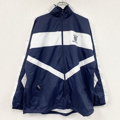 80s～　Eastbay　フルジップナイロンジャケット　ヴィンテージ　紺　ネイビー　Lサイズ