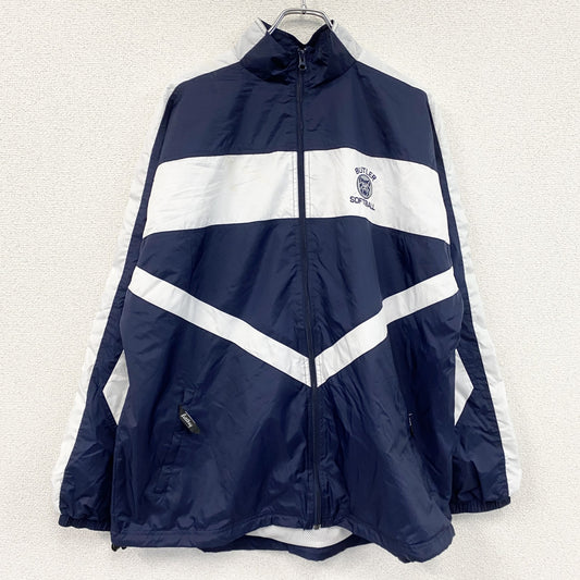 80s～　Eastbay　フルジップナイロンジャケット　ヴィンテージ　紺　ネイビー　Lサイズ