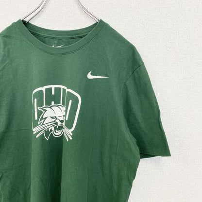 古着 used　NIKE　ナイキ　半袖カレッジプリントTシャツ　オハイオボブキャッツ　大学　バスケットボール　緑　Lサイズ