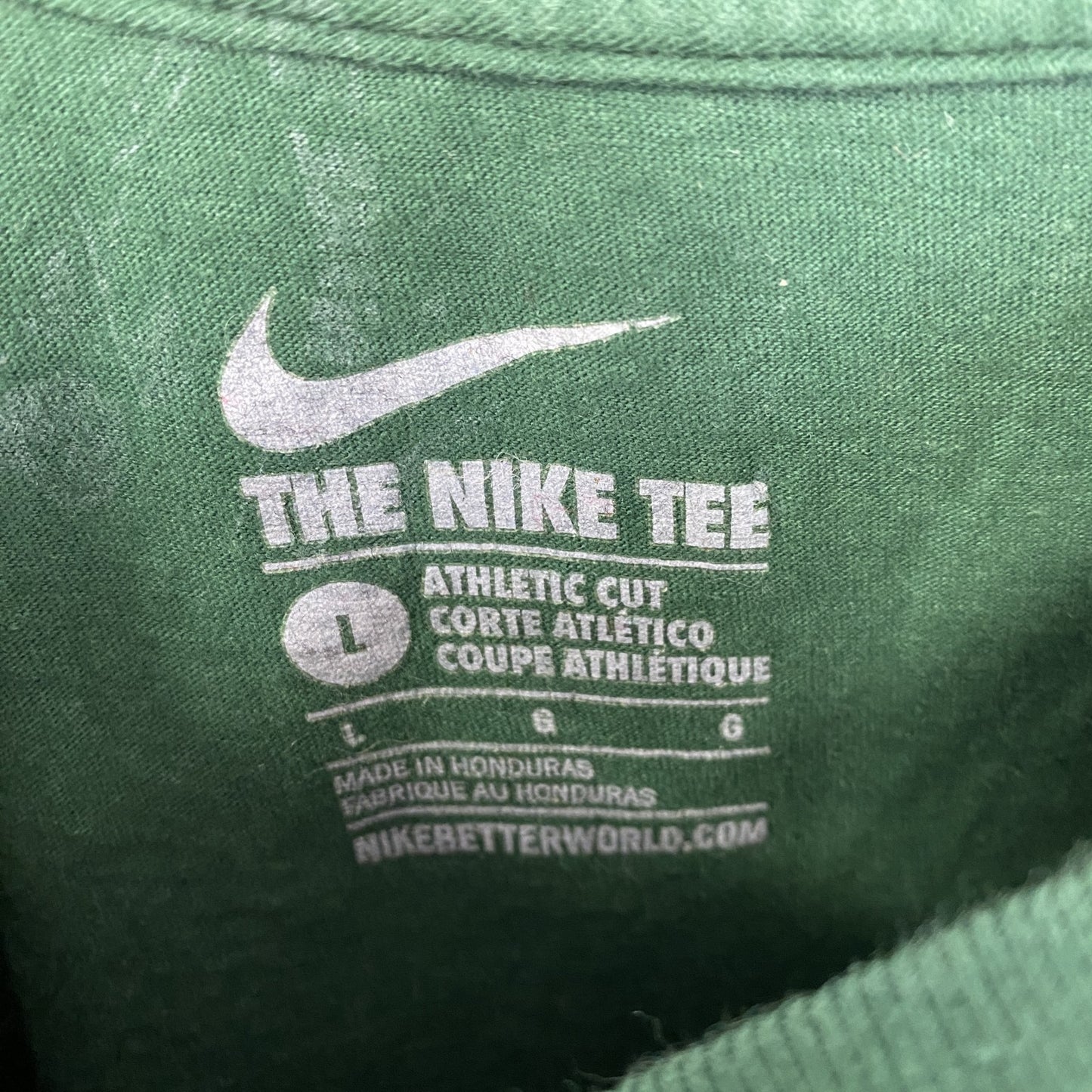 古着 used　NIKE　ナイキ　半袖カレッジプリントTシャツ　オハイオボブキャッツ　大学　バスケットボール　緑　Lサイズ