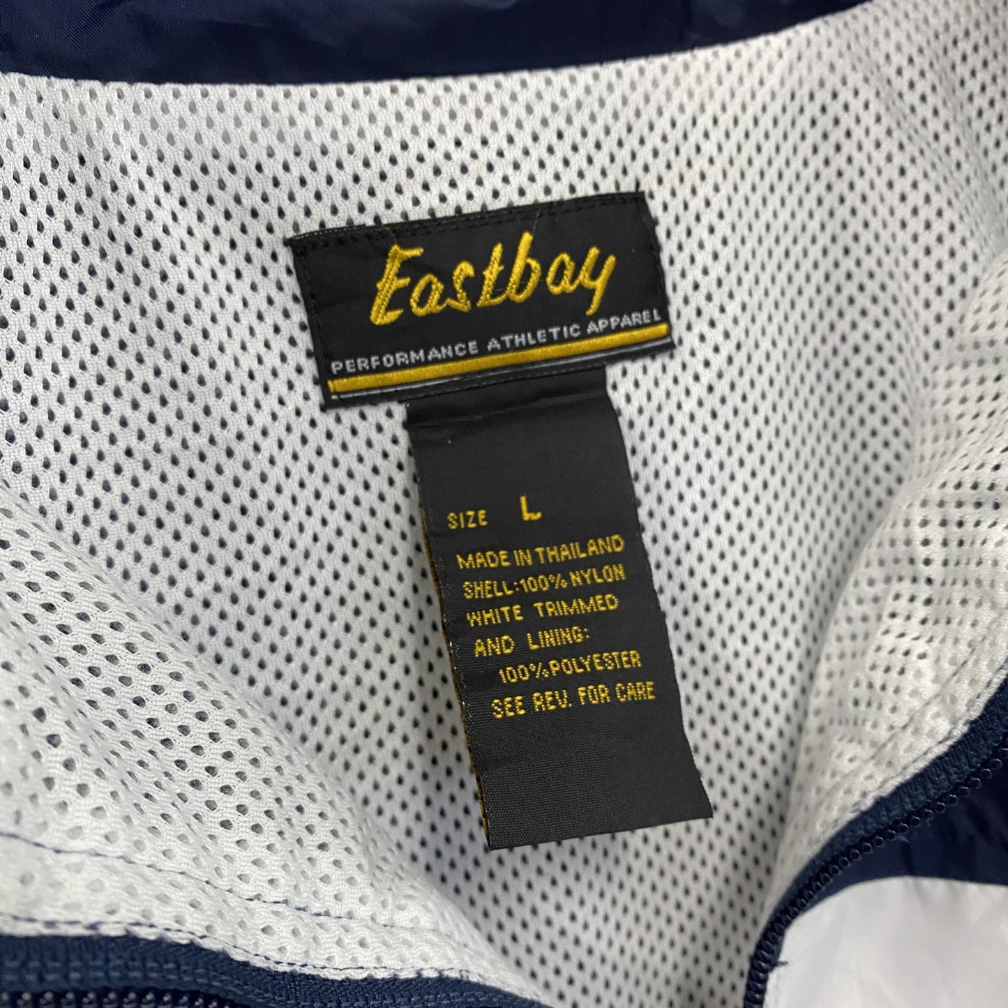 80s～　Eastbay　フルジップナイロンジャケット　ヴィンテージ　紺　ネイビー　Lサイズ