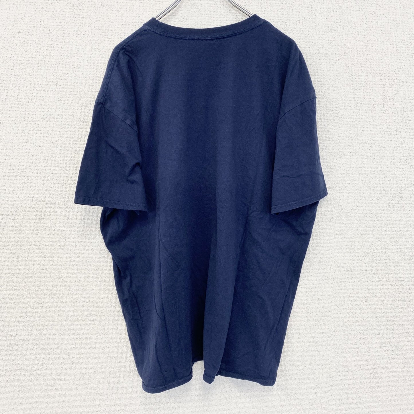 古着 used　ノーブランド　半袖デザインプリントTシャツ　アヒル　ビッグT　ネイビー　レトロ　個性的　クルーネック　XLサイズ