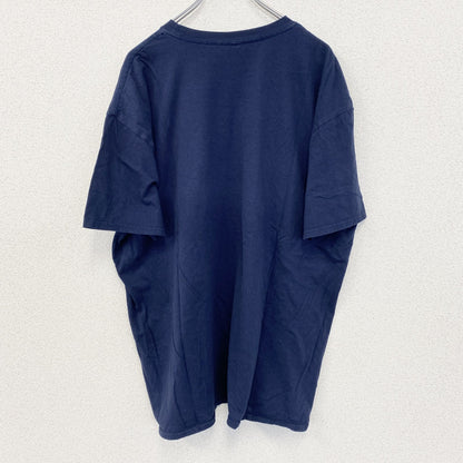 古着 used　ノーブランド　半袖デザインプリントTシャツ　アヒル　ビッグT　ネイビー　レトロ　個性的　クルーネック　XLサイズ