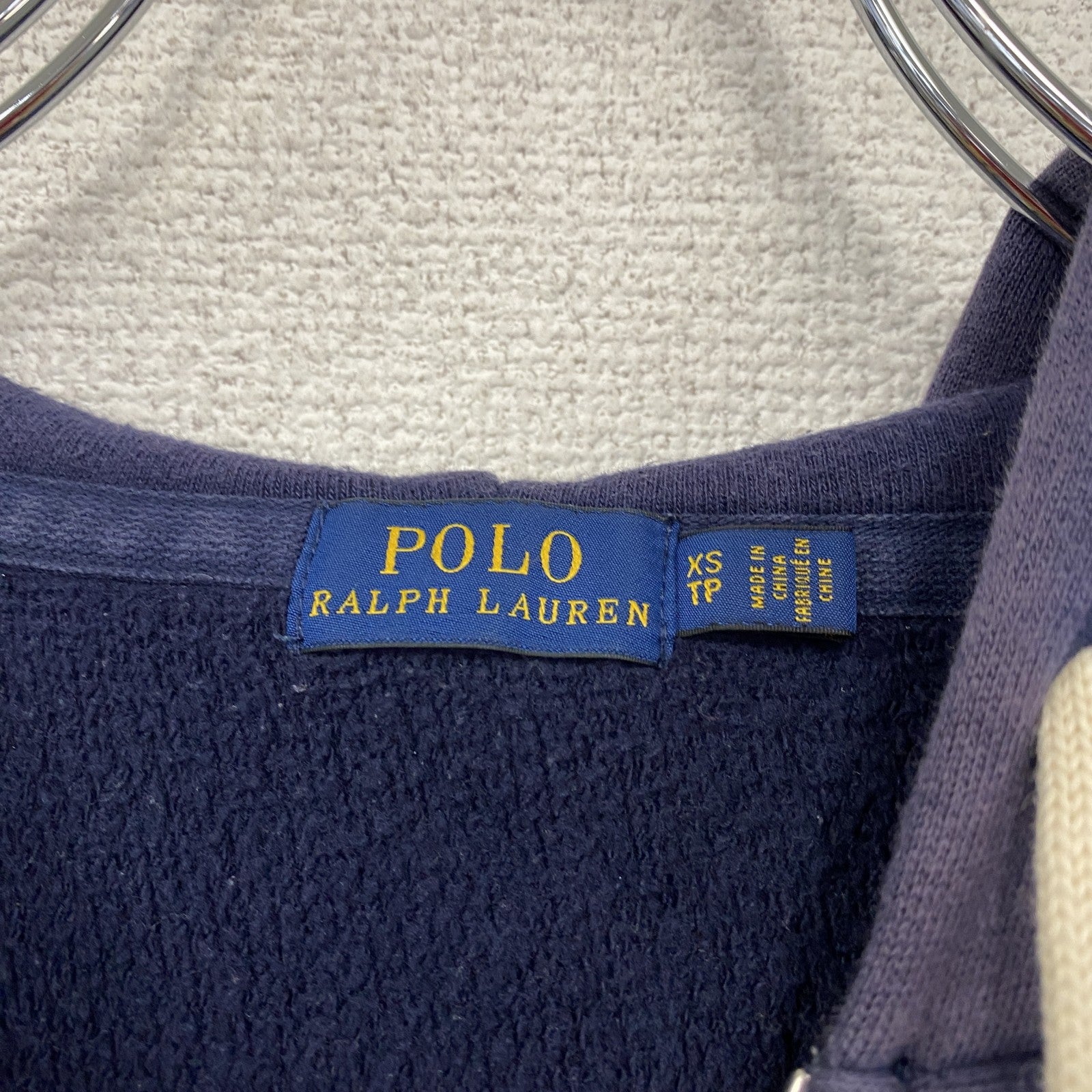 POLO RALPH LAUREN　ポロラルフローレン　フルジップパーカー/フーディー　刺繡ロゴ　紺　ネイビー　XSサイズ