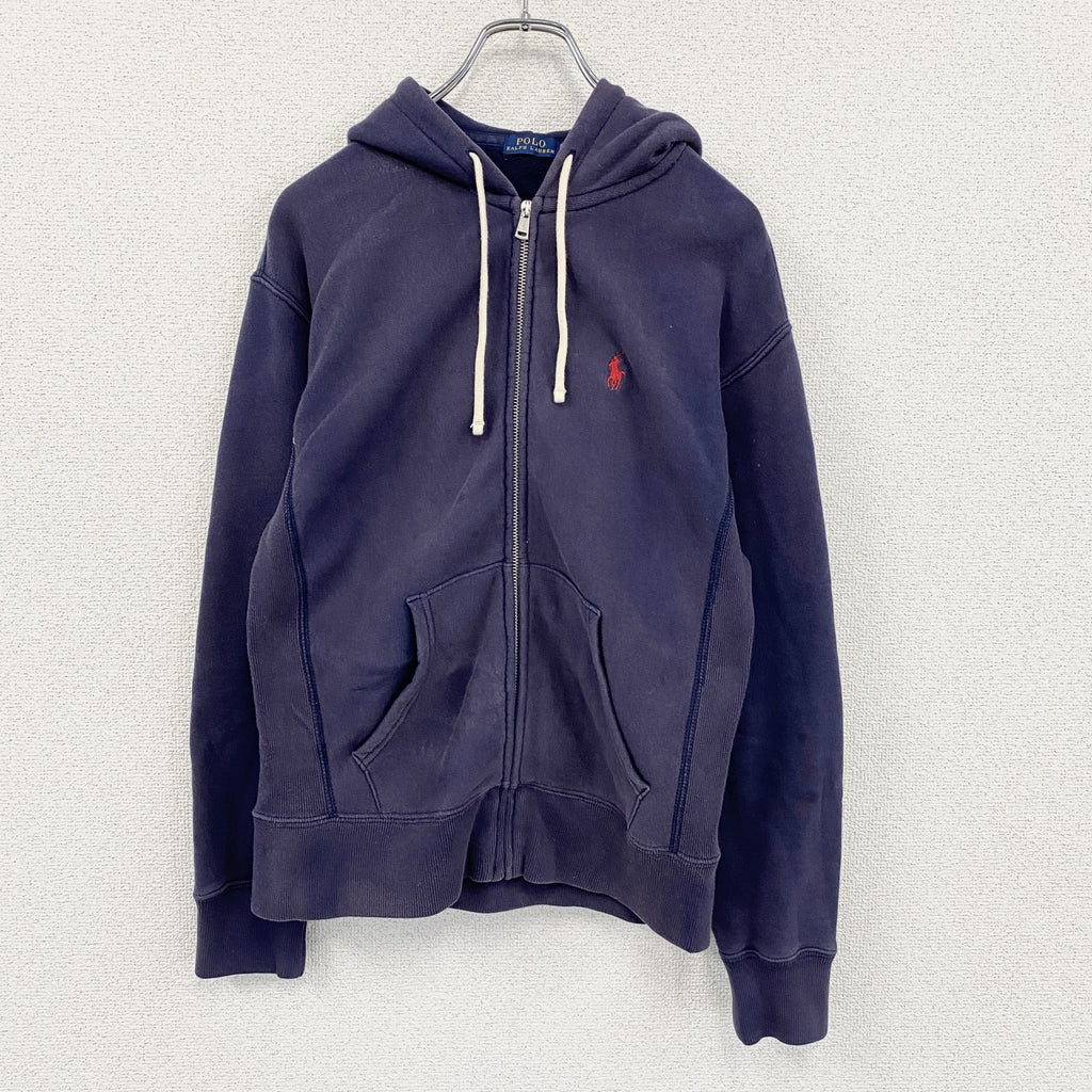 POLO RALPH LAUREN　ポロラルフローレン　フルジップパーカー/フーディー　刺繡ロゴ　紺　ネイビー　XSサイズ