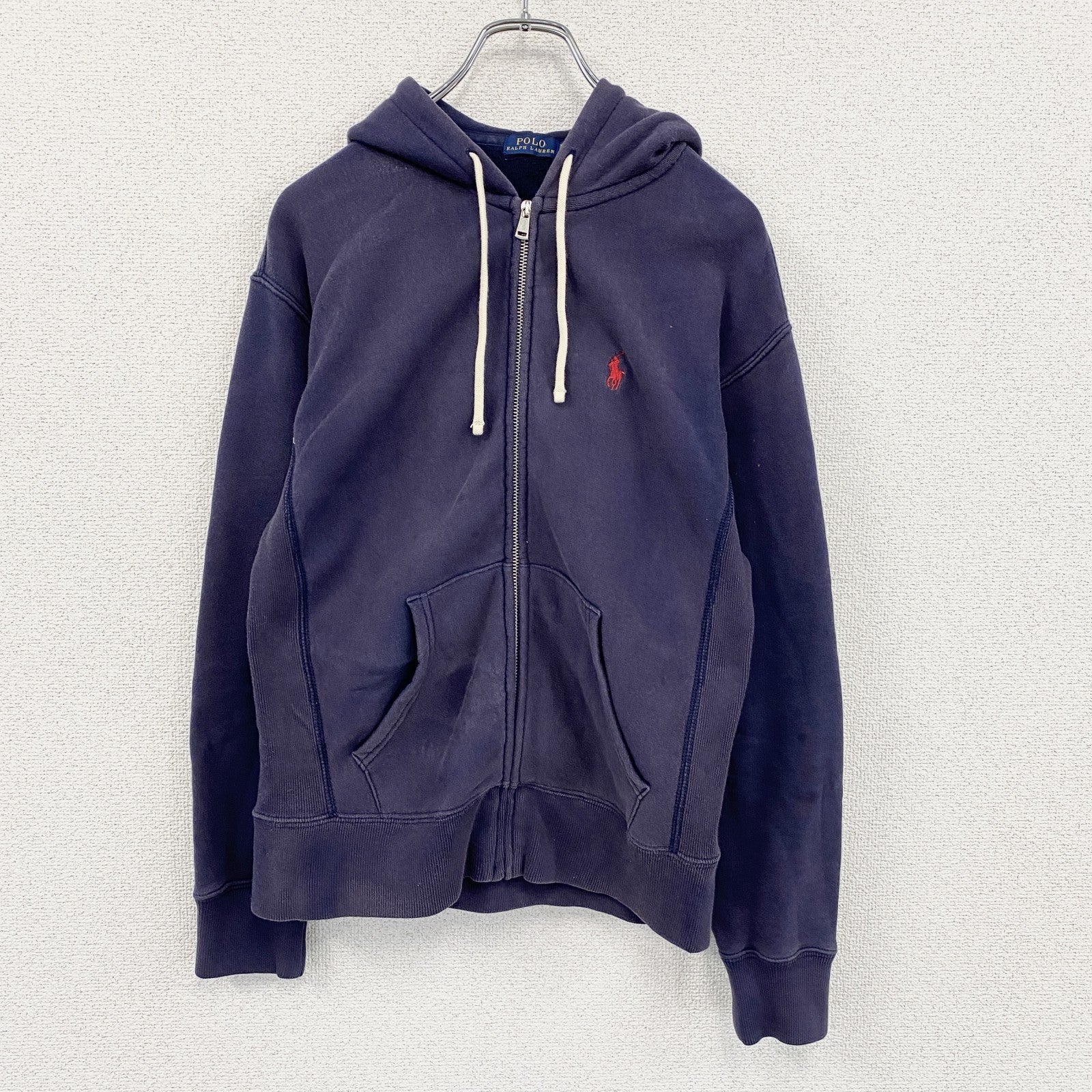 POLO RALPH LAUREN　ポロラルフローレン　フルジップパーカー/フーディー　刺繡ロゴ　紺　ネイビー　XSサイズ