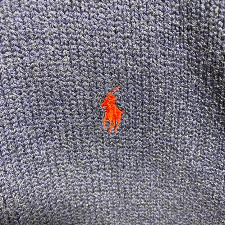90s　Polo by Ralph Lauren　ラルフローレン　クルーネックニットセーター　ネイビー　XLサイズ