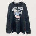 古着 used B ONE SOUL ビー ワン ソウル　長袖デザインTシャツ　ダックデュード　クルーネック　黒　Lサイズ