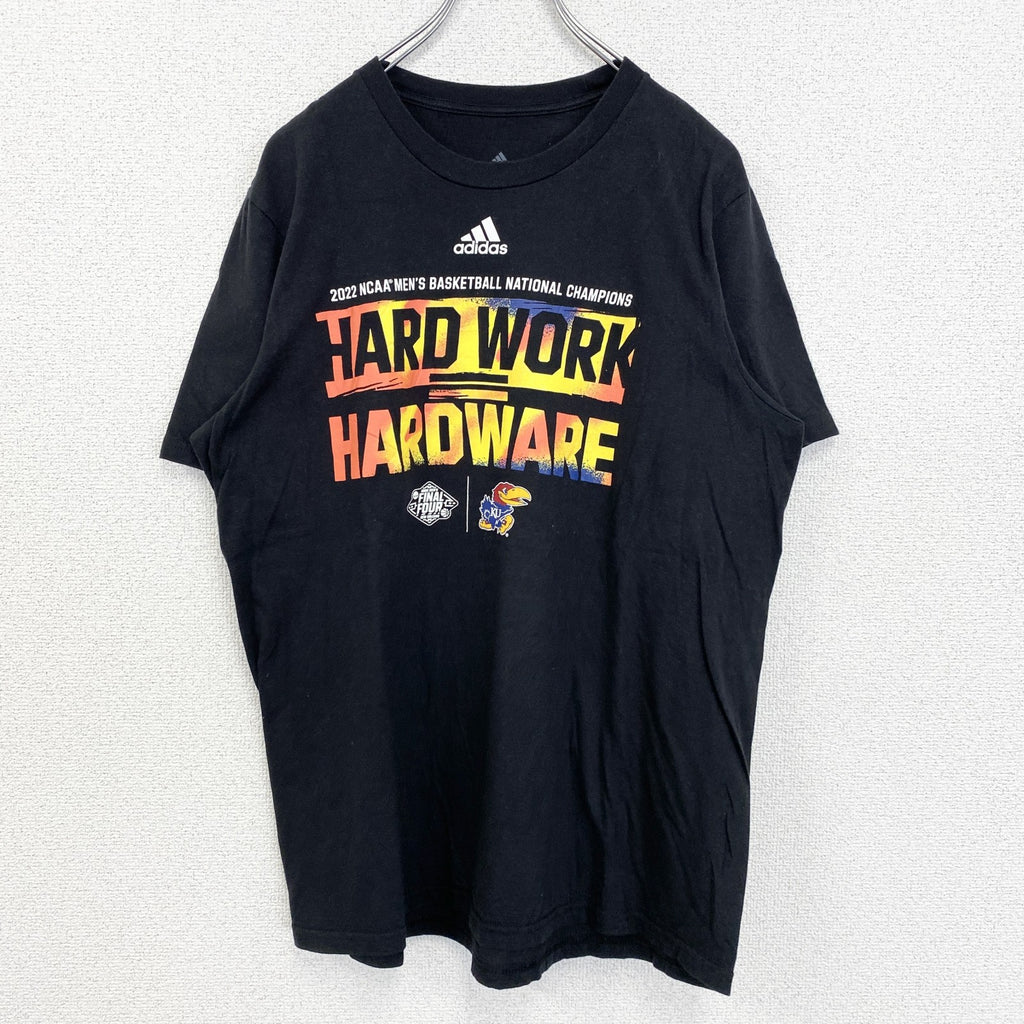 古着 used　adidas　アディダス　半袖クルーネックプリントTシャツ　NCAA　バスケットボール　黒　ブラック　Lサイズ