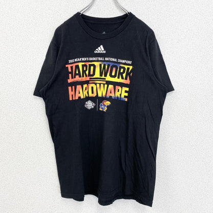 古着 used　adidas　アディダス　半袖クルーネックプリントTシャツ　NCAA　バスケットボール　黒　ブラック　Lサイズ