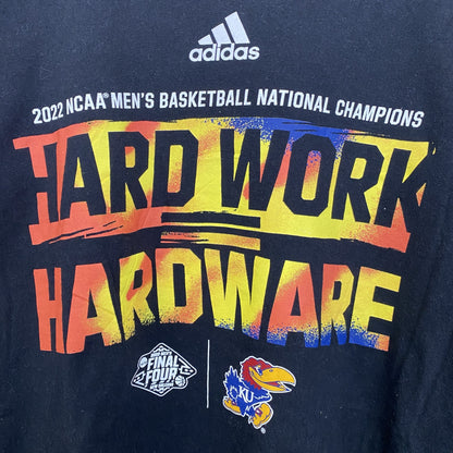 古着 used　adidas　アディダス　半袖クルーネックプリントTシャツ　NCAA　バスケットボール　黒　ブラック　Lサイズ