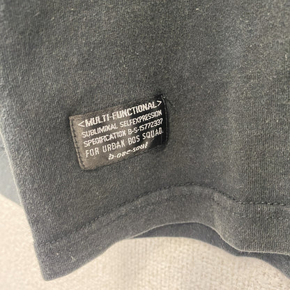 古着 used B ONE SOUL ビー ワン ソウル　長袖デザインTシャツ　ダックデュード　クルーネック　黒　Lサイズ