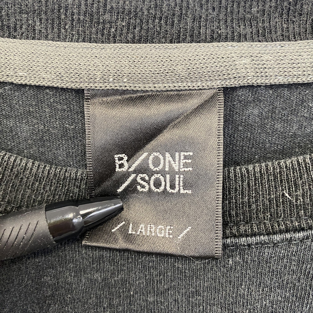 古着 used B ONE SOUL ビー ワン ソウル　長袖デザインTシャツ　ダックデュード　クルーネック　黒　Lサイズ