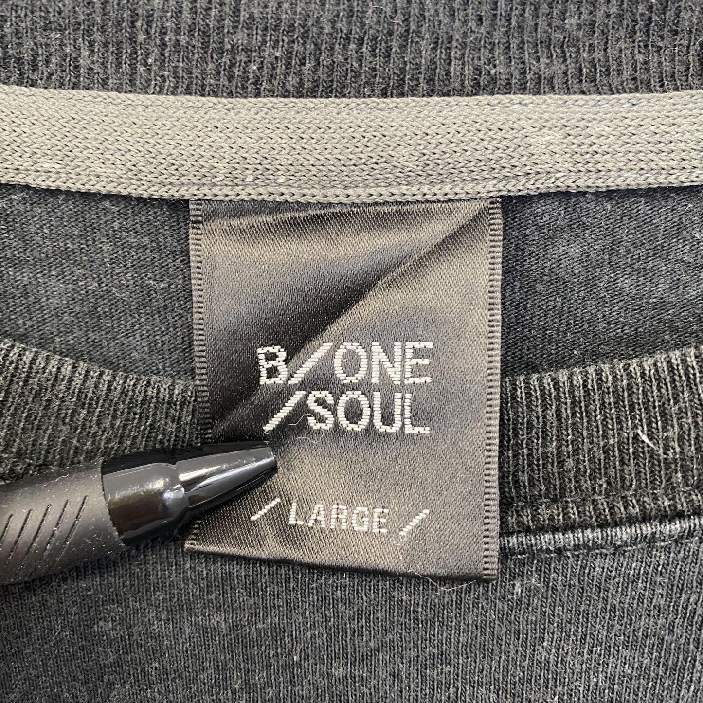 古着 used B ONE SOUL ビー ワン ソウル　長袖デザインTシャツ　ダックデュード　クルーネック　黒　Lサイズ