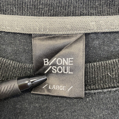 古着 used B ONE SOUL ビー ワン ソウル　長袖デザインTシャツ　ダックデュード　クルーネック　黒　Lサイズ