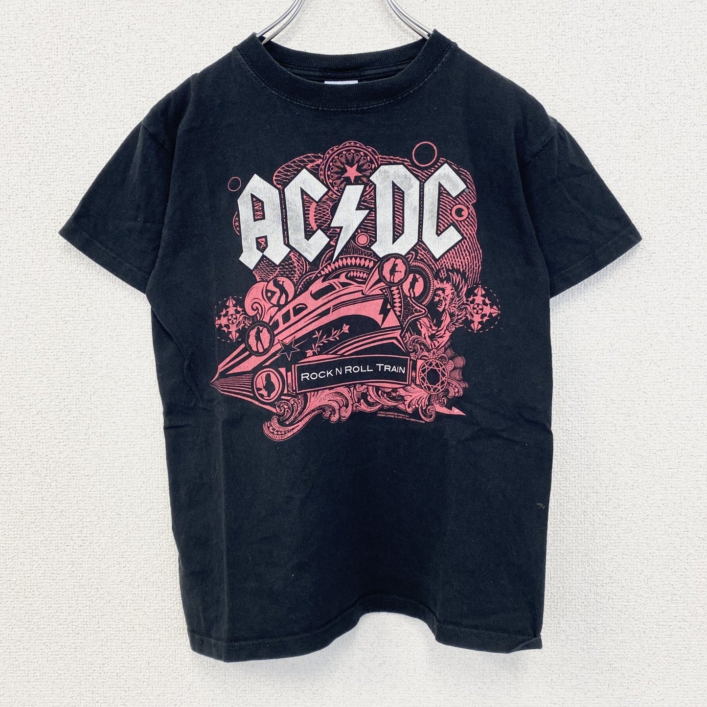 古着 used　Anvil アンヴィル　半袖バンドTシャツ　AC/DC　ツアーT　Petiteサイズ　クルーネック　黒　Lサイズ