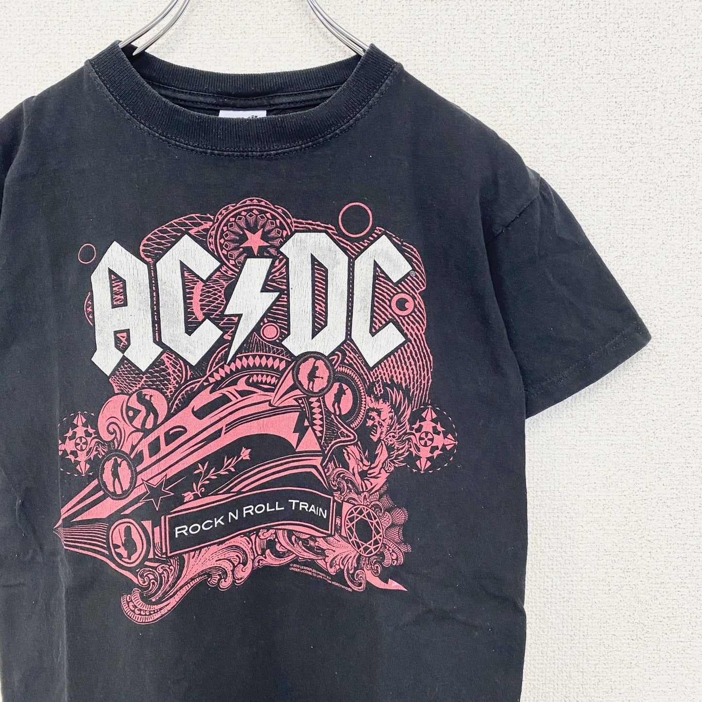 古着 used　Anvil アンヴィル　半袖バンドTシャツ　AC/DC　ツアーT　Petiteサイズ　クルーネック　黒　Lサイズ