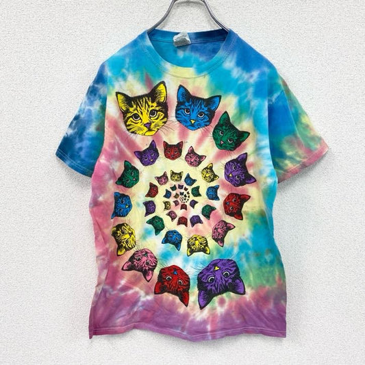 FRUIT OF THE LOOM　半袖プリントTシャツ　Grateful Dead　グレイトフル・デッド　パロディT　猫　タイダイ　Mサイズ