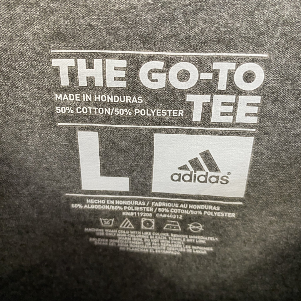 古着 used　adidas　アディダス　半袖クルーネックプリントTシャツ　SO FRESH＆SO CLEAR　グレー　Lサイズ