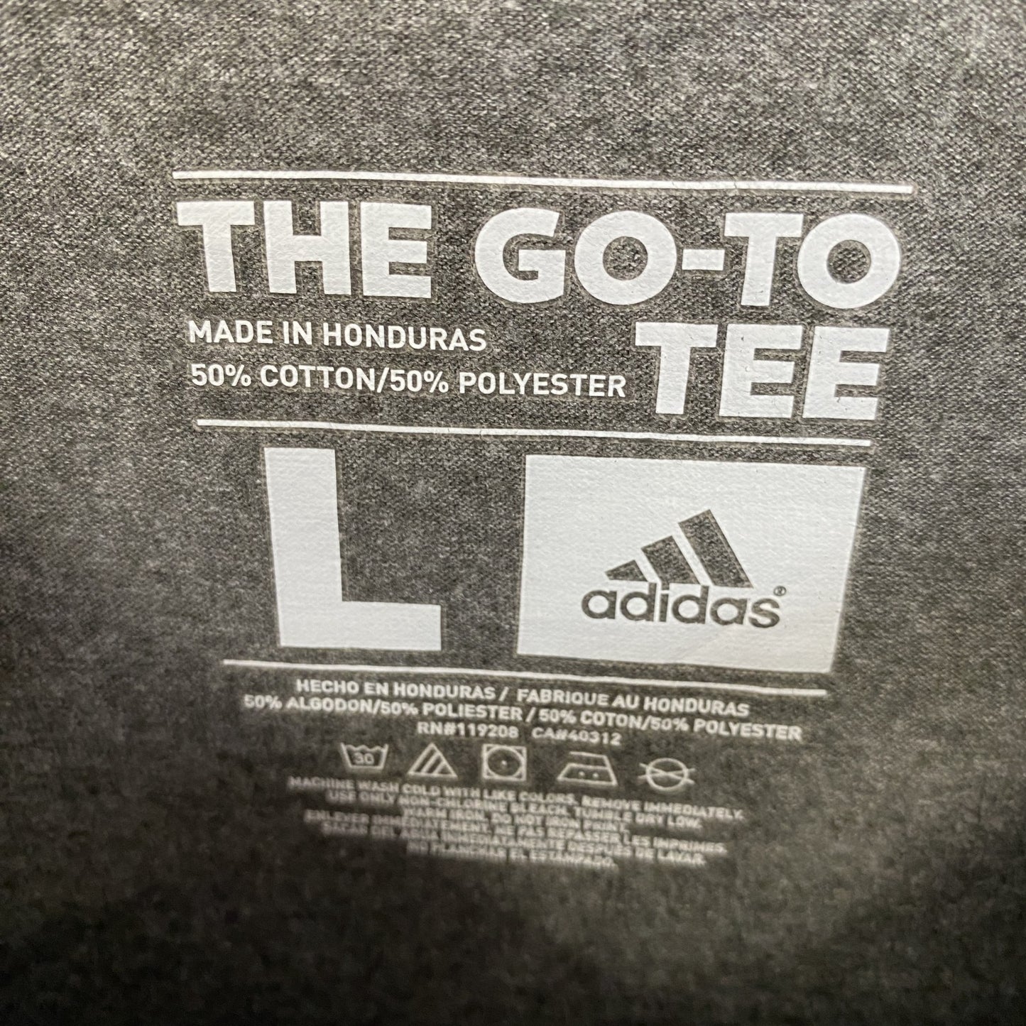 古着 used　adidas　アディダス　半袖クルーネックプリントTシャツ　SO FRESH＆SO CLEAR　グレー　Lサイズ