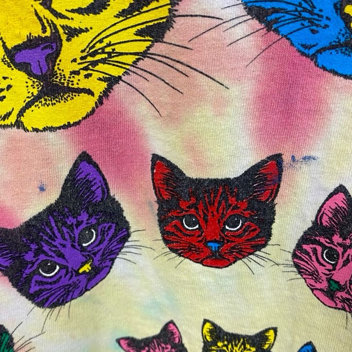 FRUIT OF THE LOOM　半袖プリントTシャツ　Grateful Dead　グレイトフル・デッド　パロディT　猫　タイダイ　Mサイズ