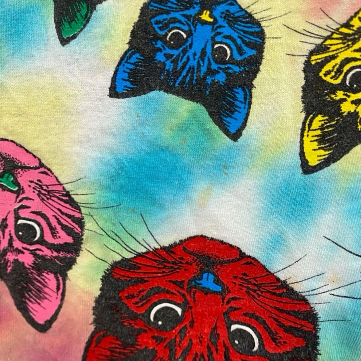 FRUIT OF THE LOOM　半袖プリントTシャツ　Grateful Dead　グレイトフル・デッド　パロディT　猫　タイダイ　Mサイズ