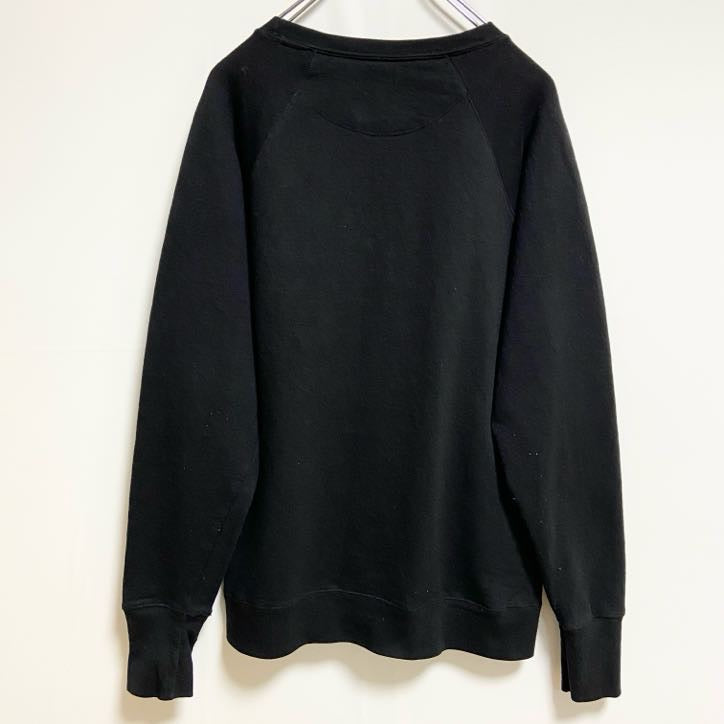 Champion　チャンピオン　スウェット/トレーナー　ラグランスリーブ　前V　刺繍ロゴ　ワンポイント　現行　黒　ブラック　Lサイズ