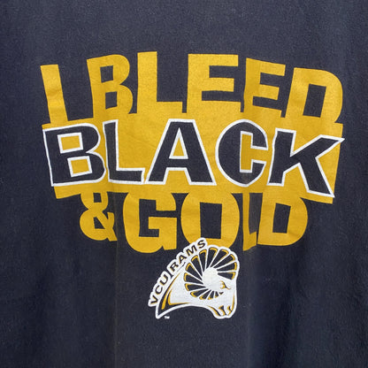 古着 used　Champion　チャンピオン　半袖クルーネックプリントTシャツ　BLACK＆GOLD　バスケ　黒　Mサイズ