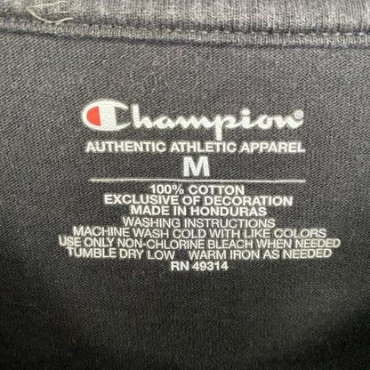 古着 used　Champion　チャンピオン　半袖クルーネックプリントTシャツ　BLACK＆GOLD　バスケ　黒　Mサイズ