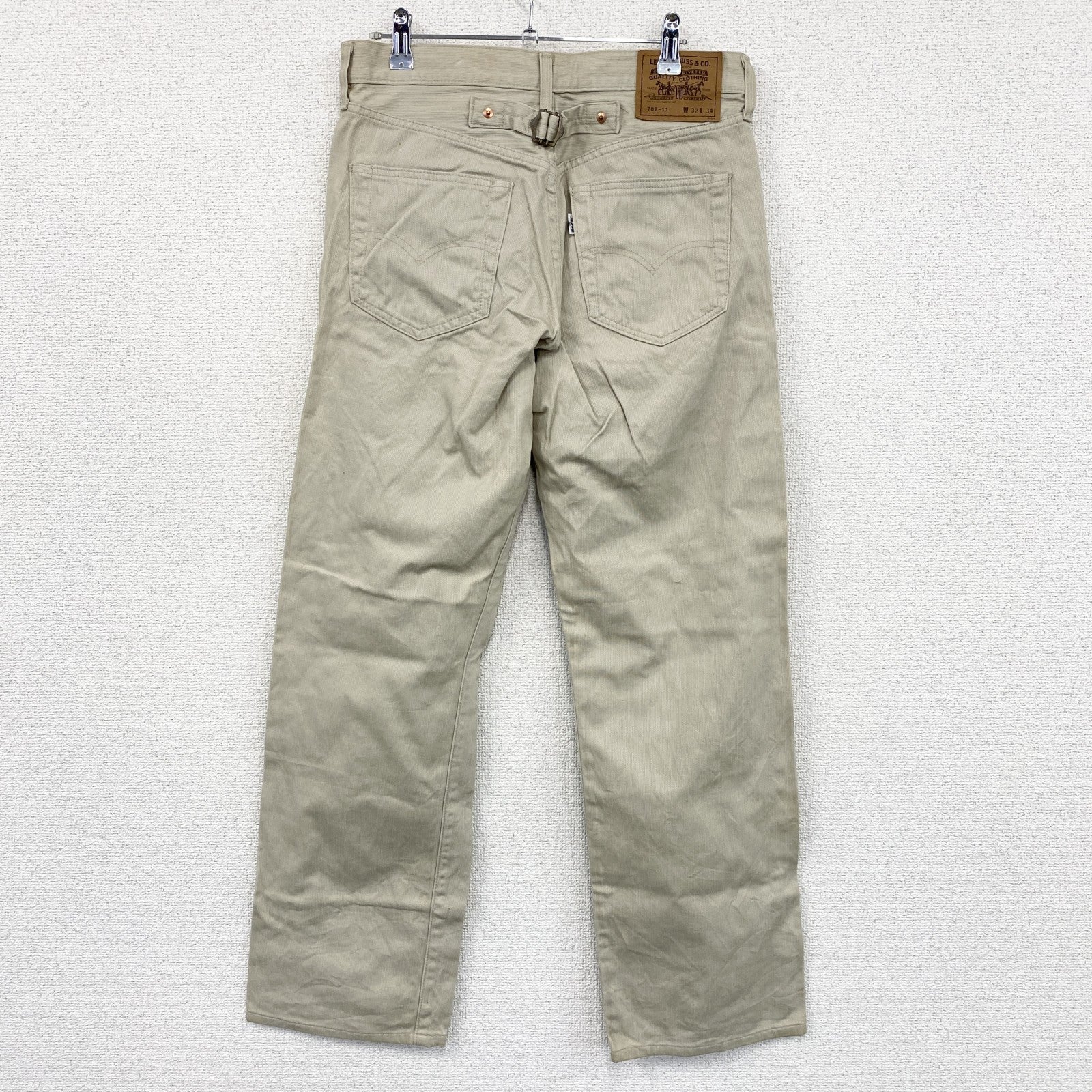 Levi’s　リーバイス　702-11　ピケパンツ　ボタンフライ　シンチバック　ベージュ　W32サイ