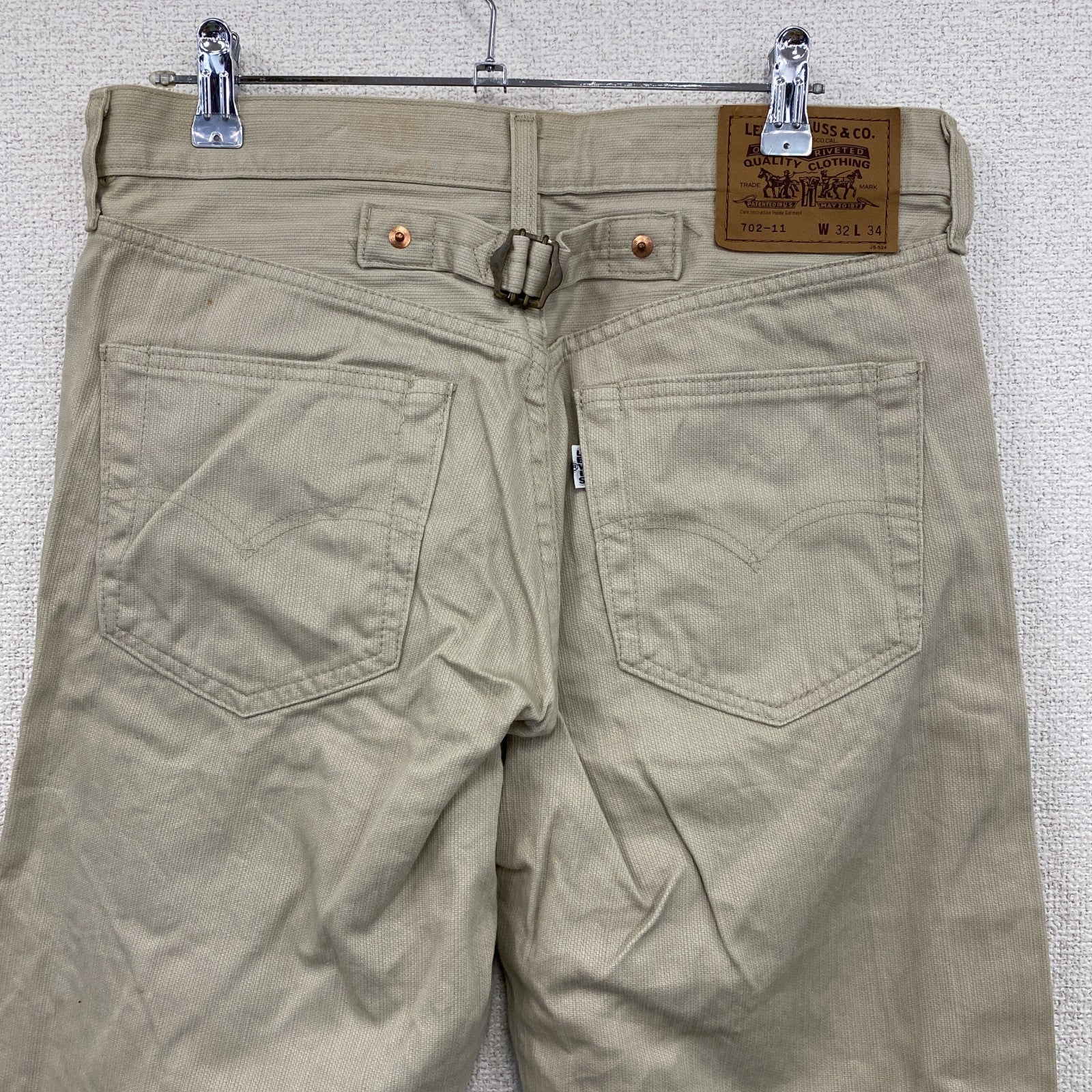 Levi’s　リーバイス　702-11　ピケパンツ　ボタンフライ　シンチバック　ベージュ　W32サイ
