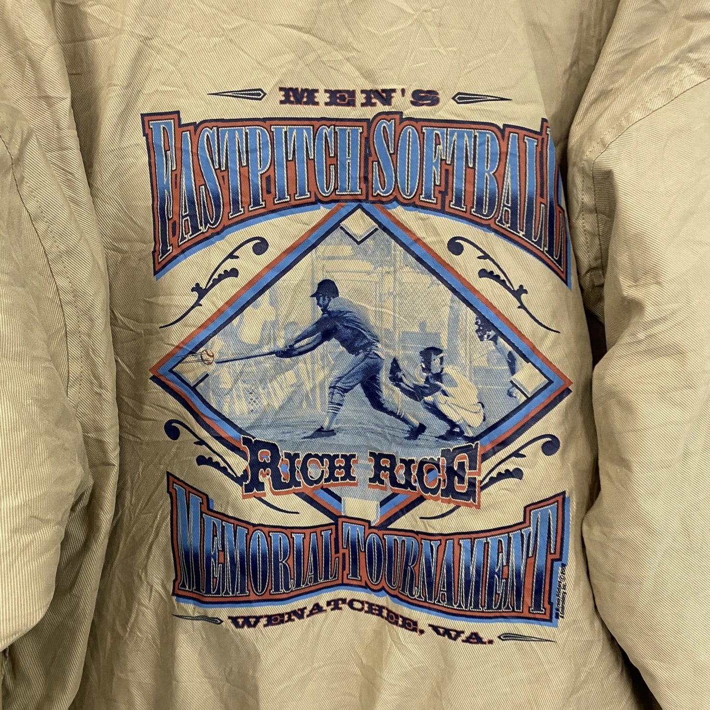 90s　PORT AUTHORITY　ナイロンプルオーバージャケット　ヴィンテージ　ベージュ　Lサイズ