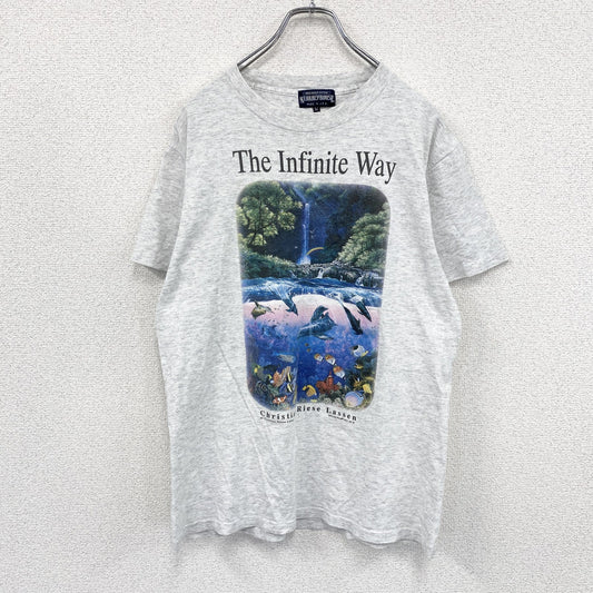 ～90s　KEARNEY HOUSE　Christian Riese Lassen　半袖アニマルTシャツ　霜降りグレー　Mサイズ