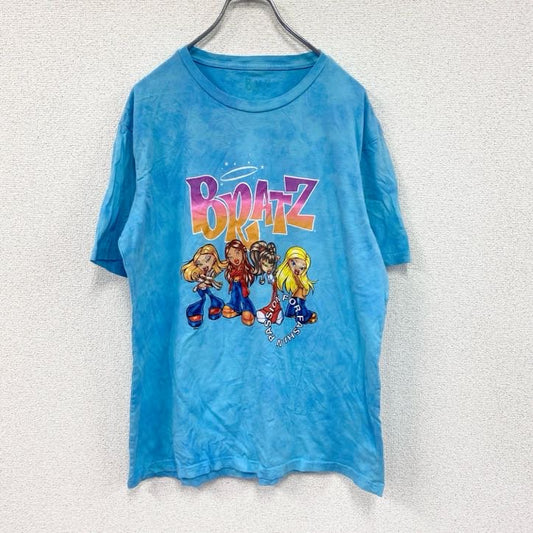 BRATZ　ブラッツ　半袖キャラクタープリントTシャツ　USドールT　ギャルT　タイダイ　水色　ライトブルー　Mサイズ