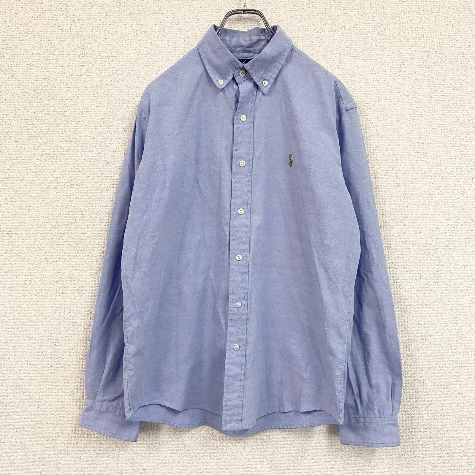Ralph Lauren　ラルフローレン　長袖ボタンダウンシャツ　オクスフォード　青　ブルー　Lサイズ