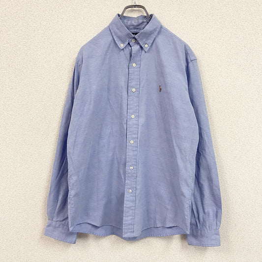 Ralph Lauren　ラルフローレン　長袖ボタンダウンシャツ　オクスフォード　青　ブルー　Lサイズ