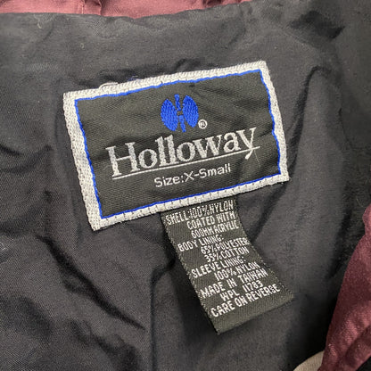 90s　Holloway　フルジップナイロンジャケット　ヴィンテージ　朱色　ボルドー　XSサイズ