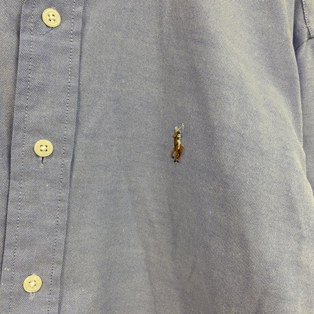 Ralph Lauren　ラルフローレン　長袖ボタンダウンシャツ　オクスフォード　青　ブルー　Lサイズ