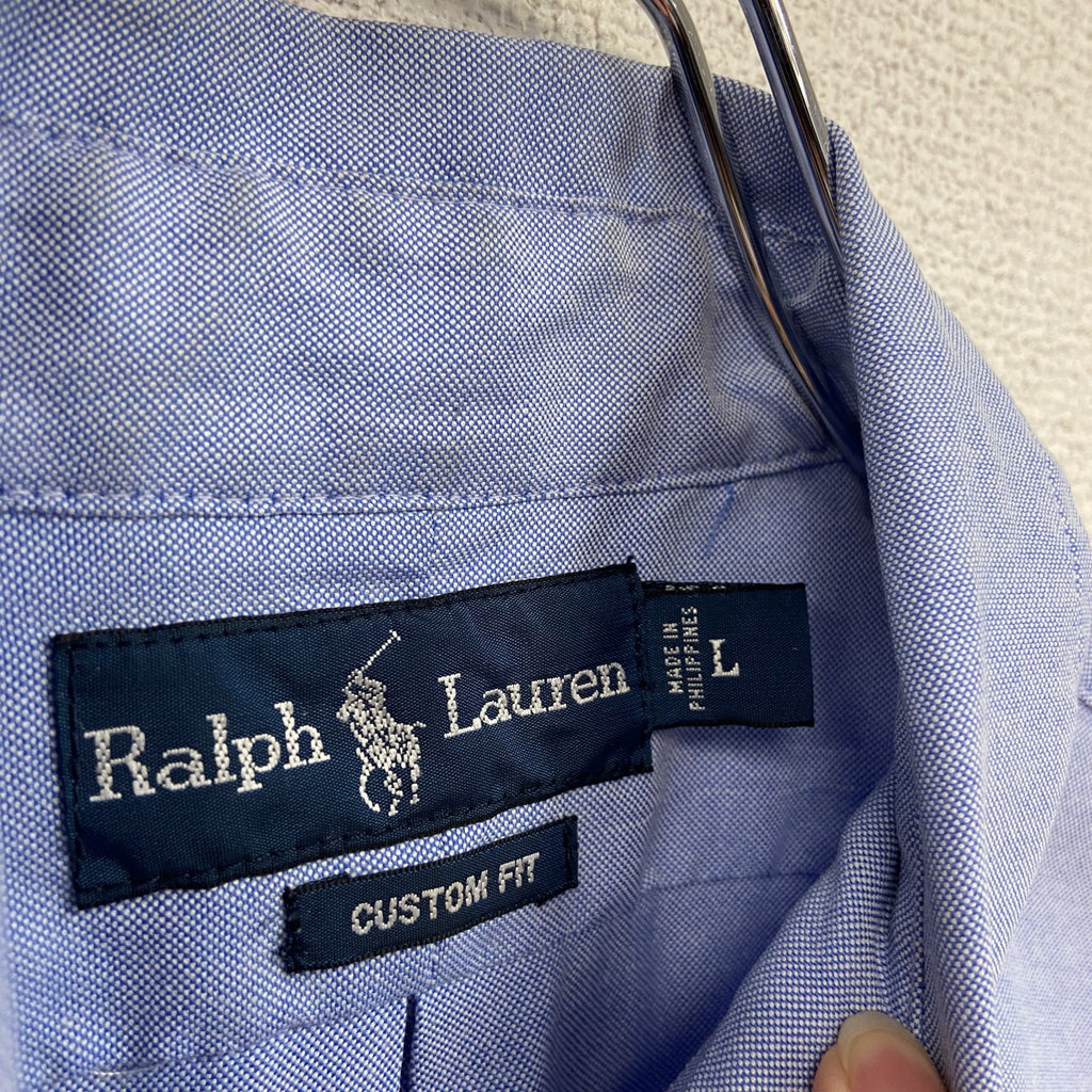 Ralph Lauren　ラルフローレン　長袖ボタンダウンシャツ　オクスフォード　青　ブルー　Lサイズ
