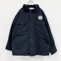 90s～　STEELGUARD　フルジップダックジャケット　中綿入り　コーデュロイカラー　黒　ブラック　XLサイズ