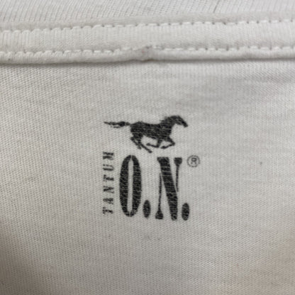 TANTUM O.N.　半袖プリントデザインTシャツ　ヴィンテージ風フォト　クルーネック　白　ホワイト