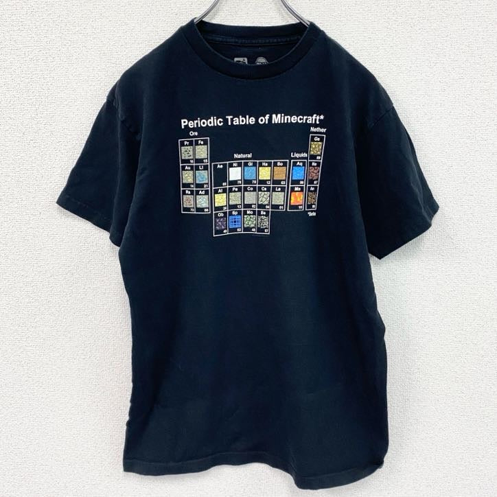 MOJANG×J!NX　Minecraft　マインクラフト　半袖プリントTシャツ　元素記号　黒　ブラック　Mサイズ